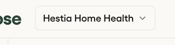 The workspace dropdown in the prototype